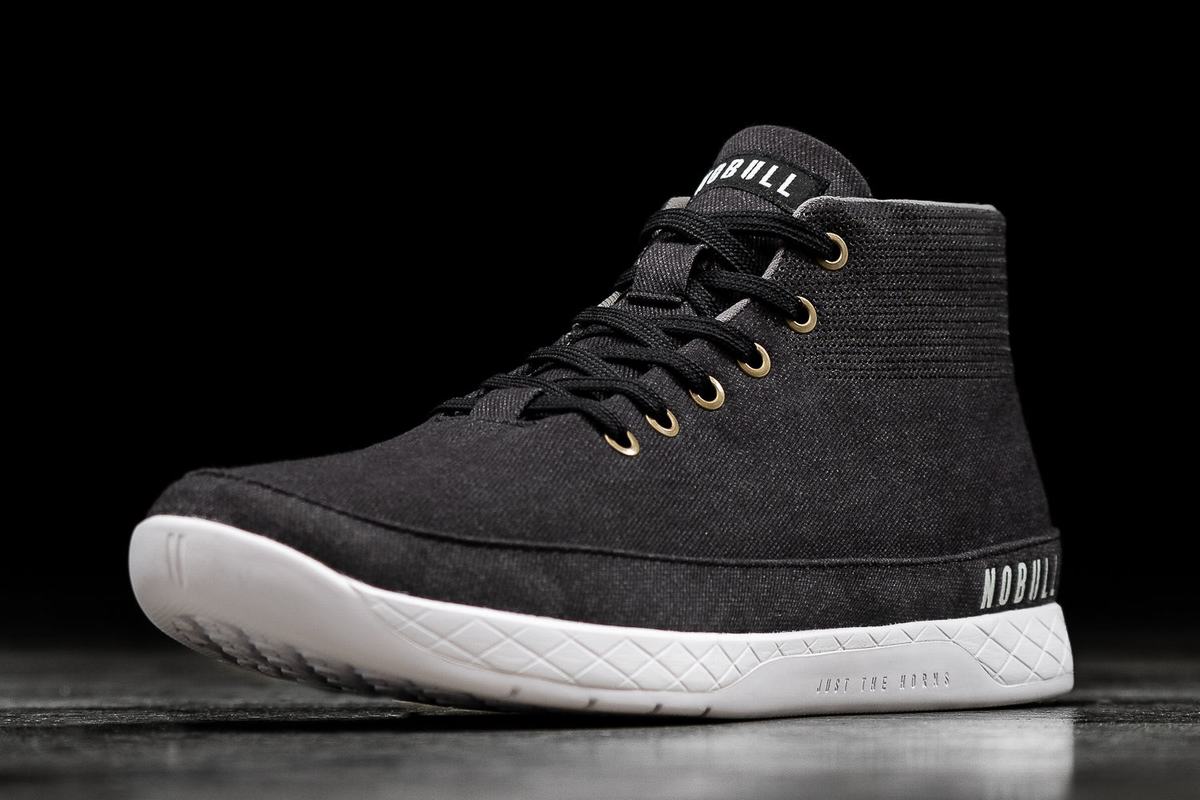 Nobull Canvas Mid Men's Trainers Black | Australia (WX4968)